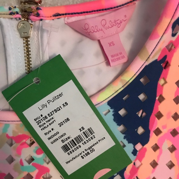 NWT Lilly Pulitzer Perla Shift Indigo Queen Conch - Picture 5 of 5